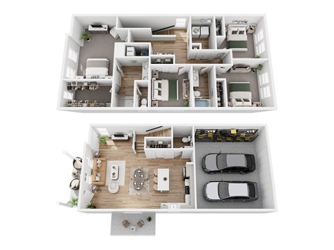 Floor plan for 4 beds, 2.5 baths, 1875 sqft